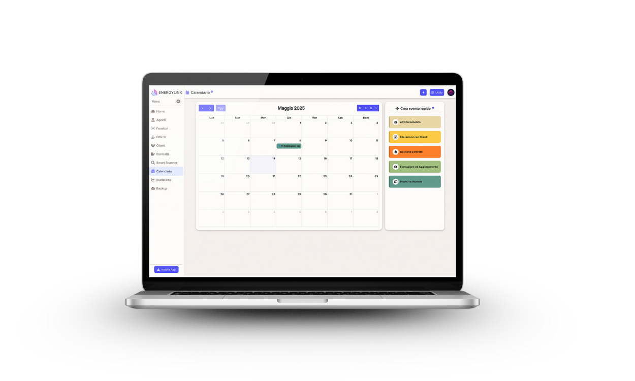 calendario appuntamenti integrato in broker hub gni agente sa dove deve essere, quando, e con quali obiettivi.