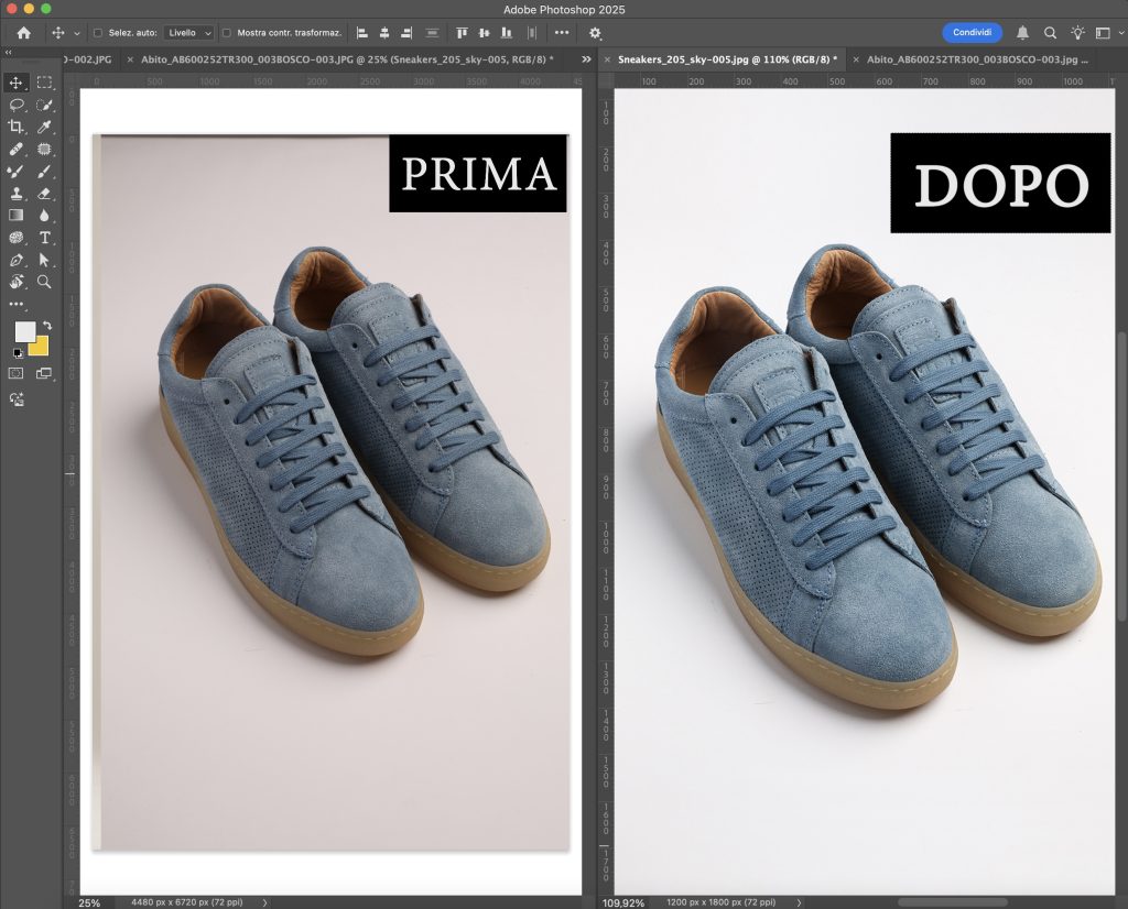 sneakers da uomo: ambito elaborazione grafica per e-commerce