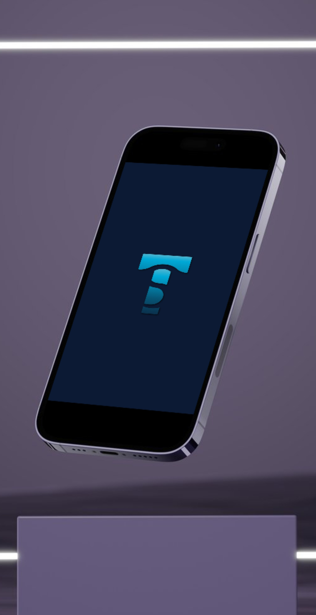 immagine di uno smartphone raffigurante sul display la T del software Traccia