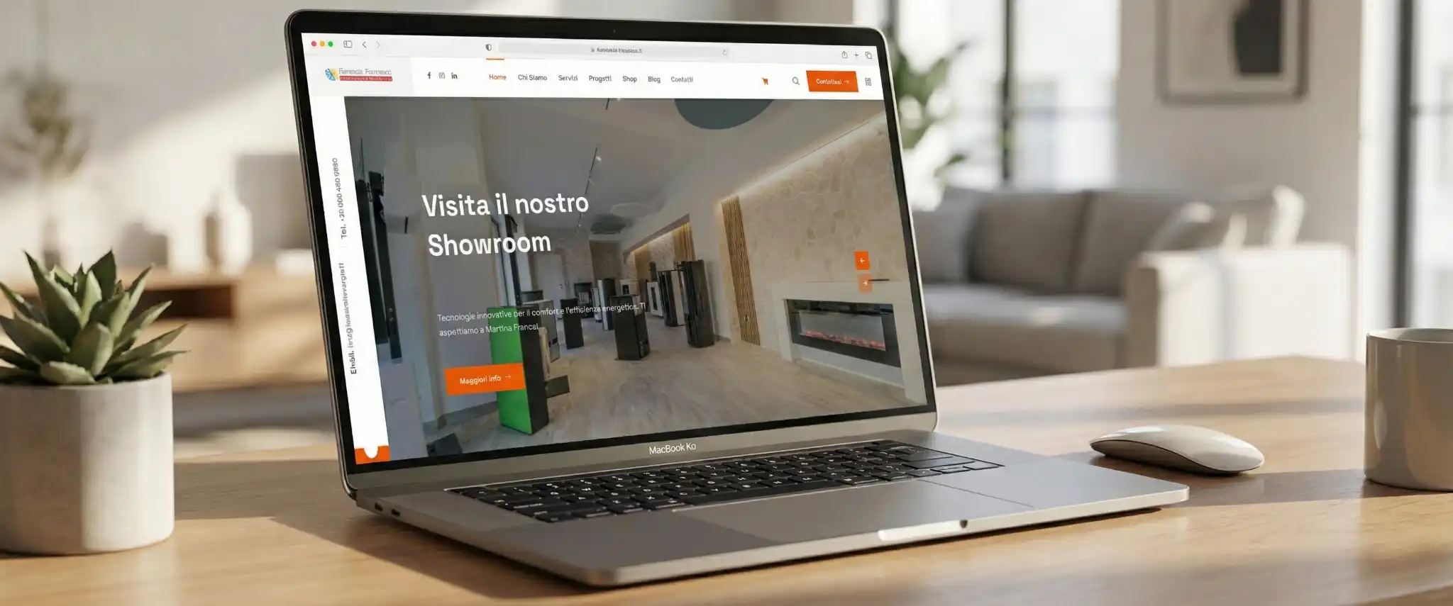 MacBook Air che visualizza il sito web di Fumarola Francesco