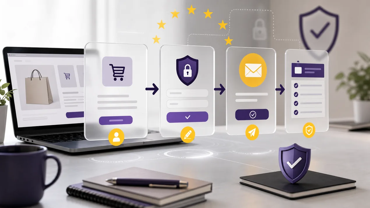 Flusso ibrido per la funzione digitale di recesso Shopify: richiesta, conferma e registro tracciabile