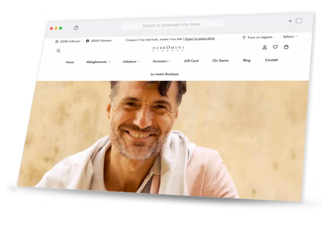 Mockup dello shop Borromini Firenze