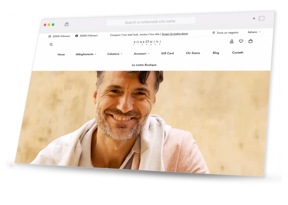 E-commerce Borromini Firenze presentato su monitor