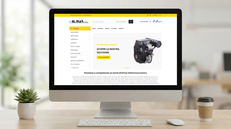 E-commerce EL.MAR. Elettromeccanica presentato su monitor